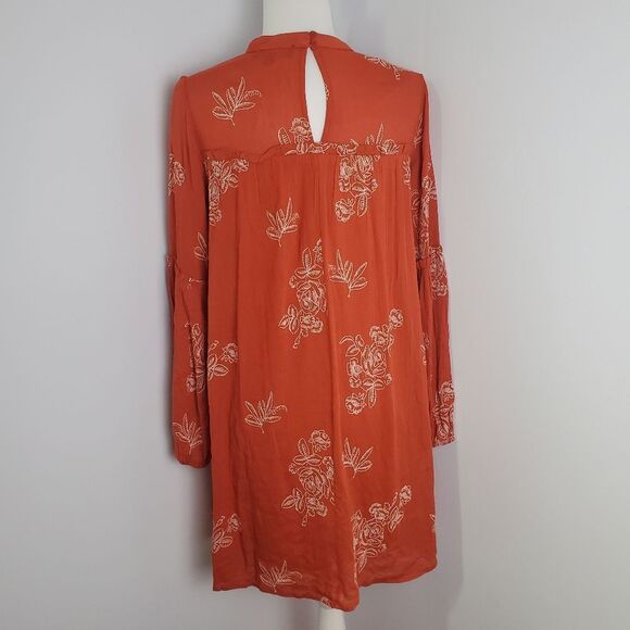 Lulu's Rust Colored Floral Embroidered Mini Dress, Size Small - Picture 6 of 9
